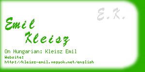 emil kleisz business card